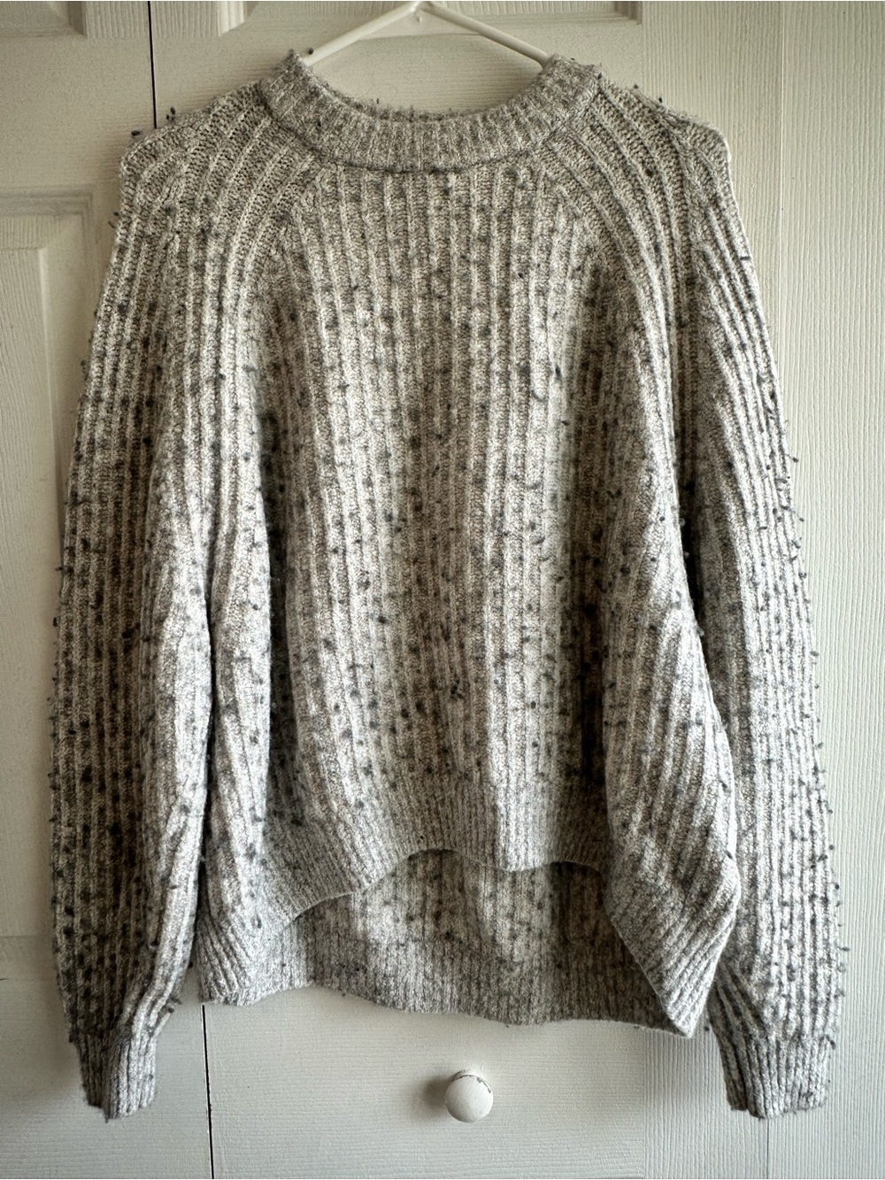 Madewell Donegal & Northfield Mockneck Cream Speckle Sweater Cotton & Wool Blend - Picture 2 of 6